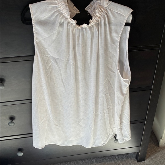 White Sleeveless Ruffle Top - Picture 1 of 2